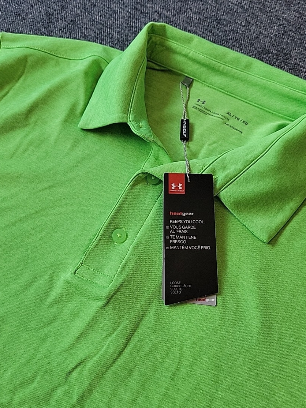 NWT UNDER ARMOUR Polo Shirt Men's XL Green Heatgear Golf Performance Stretch